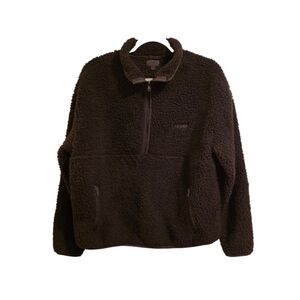 Skims Chocolate Brown Teddy Sherpa Pullover Size M
